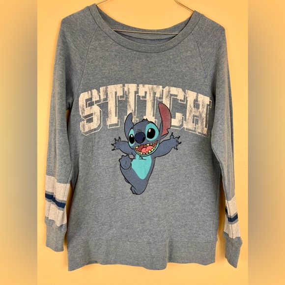 Disney Tops - Disney Stitch Long Sleeve Grey Shirt Jersey Size XS